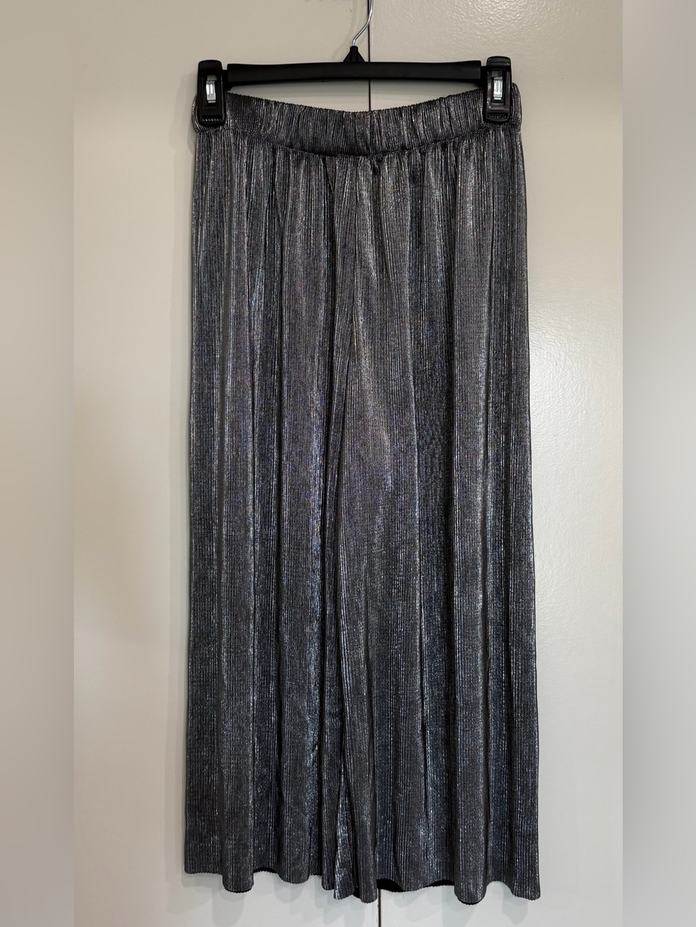 Zara Women’s Palazzo Pants  - Silver Black Sheen